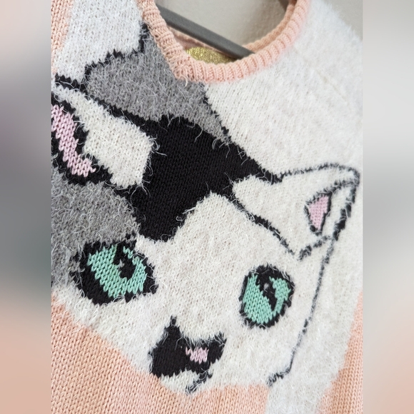 Wildfox White Label Joan the Cat Sweater Peach Kawaii Funny Fuzzy Kitty Cotton - Picture 3 of 8